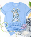 2/24 Pre-Order DTF Blue Floral Bunny