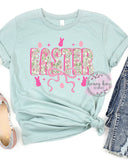 3/10 Pre-Order DTF Pink Floral Easter w/Bow