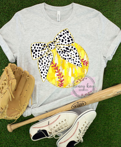 DTF Paint Stroke Dotted Softball