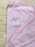 Made to Order Pastel Christmas Lights Monogram Sweatshirt