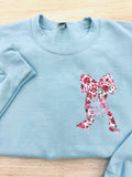 1/13 Raggy Pink & Red Floral Bow Sweatshirt