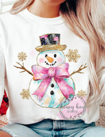 DTF Watercolor Snowman