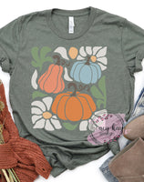 DTF Retro Pumpkin Flowers