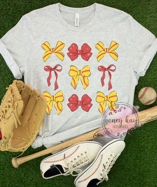 2/17 Pre-Order Softball Bow Collage