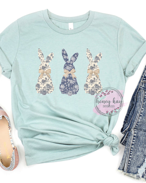 3/10 Pre-Order DTF Vintage Blue & Cream Bunnies