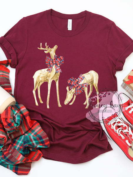 11/18 Pre-Order DTF Watercolor Tartan Reindeer