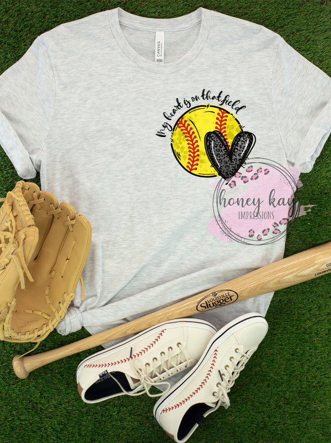 DTF Sketch Softball Oversized Pocket – Honey Kay Impressions